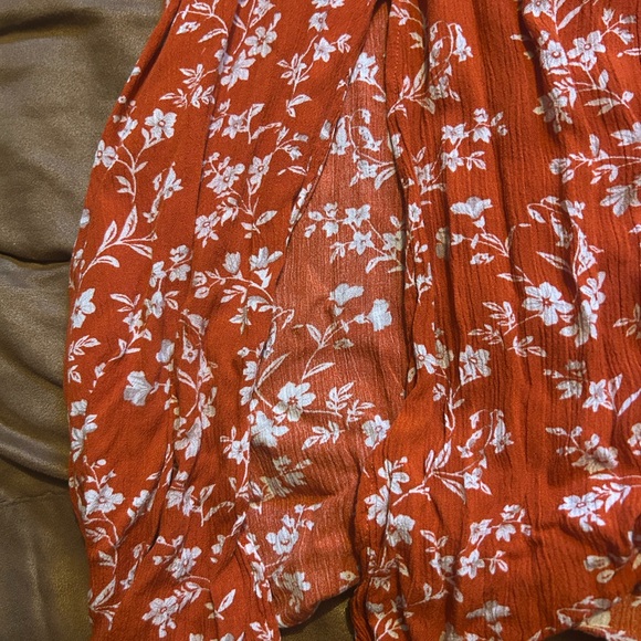 Lulu's Vibrant Orange Dress with White Floral Design - Picture 2 of 4